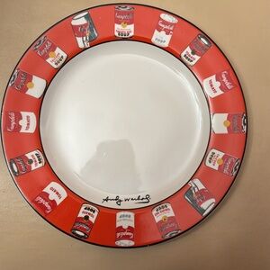 ANDY WARHOL CAMPBELL SOUP PLATE.  
8” Art Plate.  Sign. printed. Vintage w/label